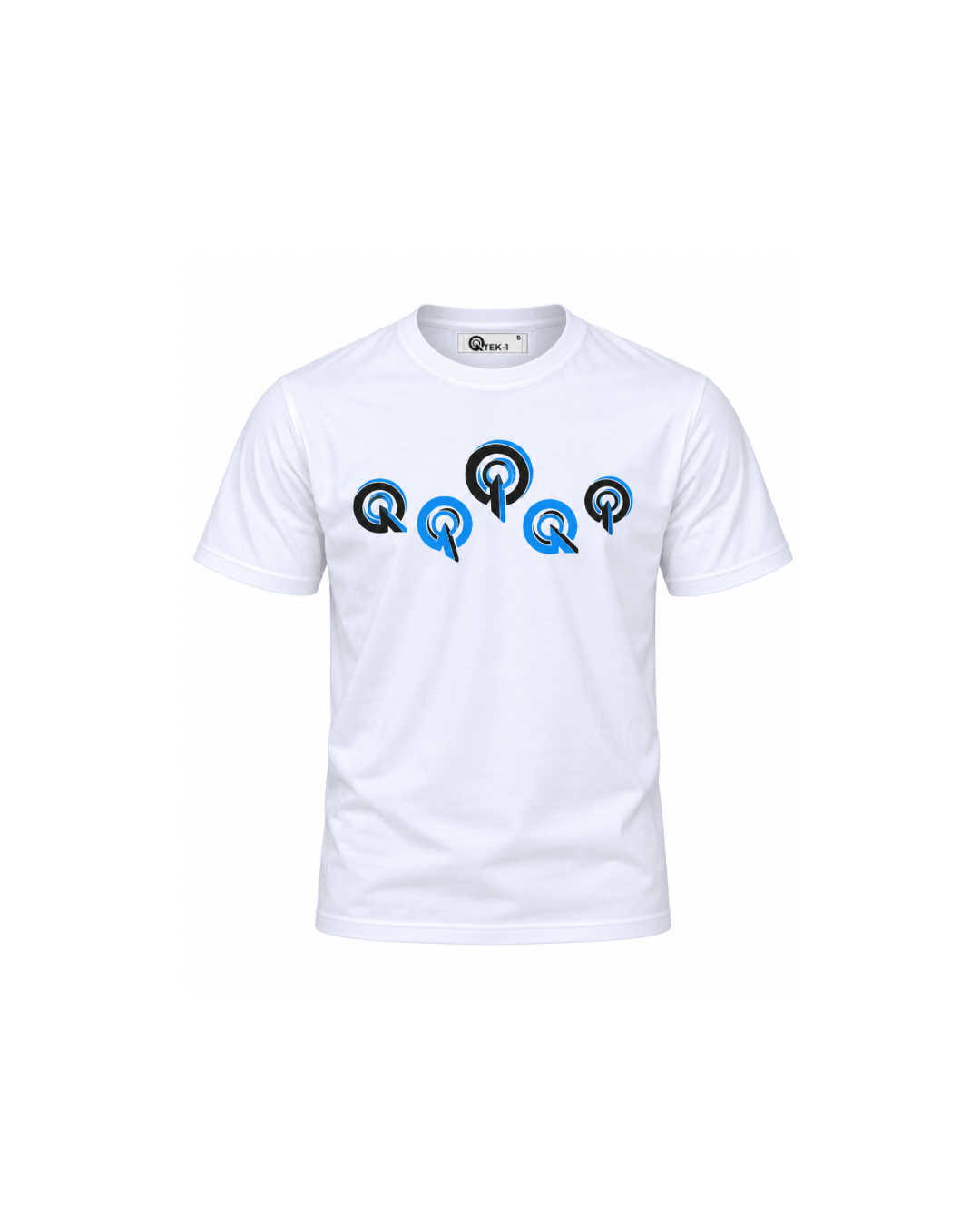 WHITE/BLUE 5Q LOGO TEE