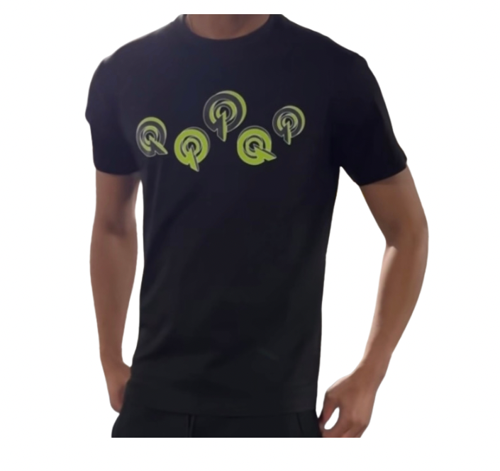 BLACK/NEON GREEN 5Q LOGO TEE