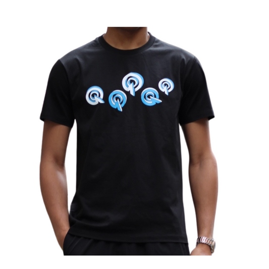 BLACK/BLUE 5Q LOGO TEE