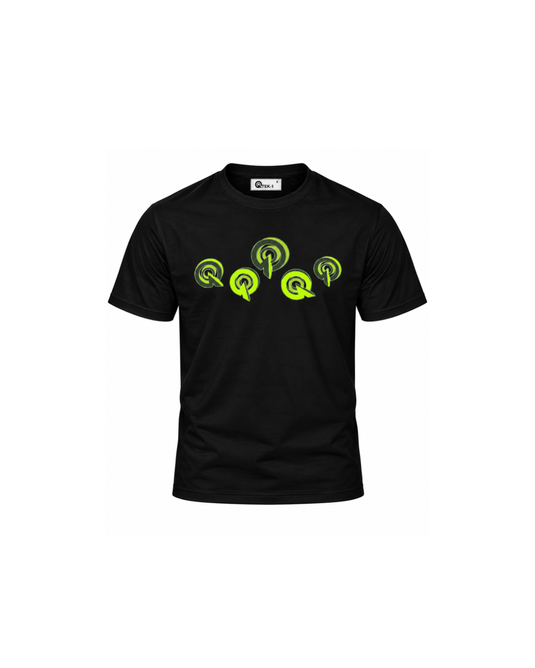BLACK/NEON GREEN 5Q LOGO TEE