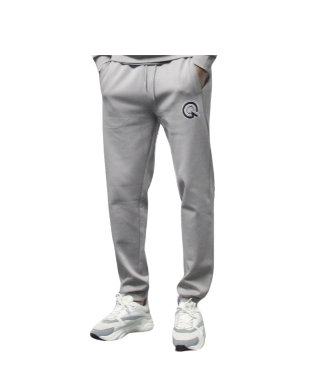 GREY MARL 5Q LOGO COTTON JOGGERS