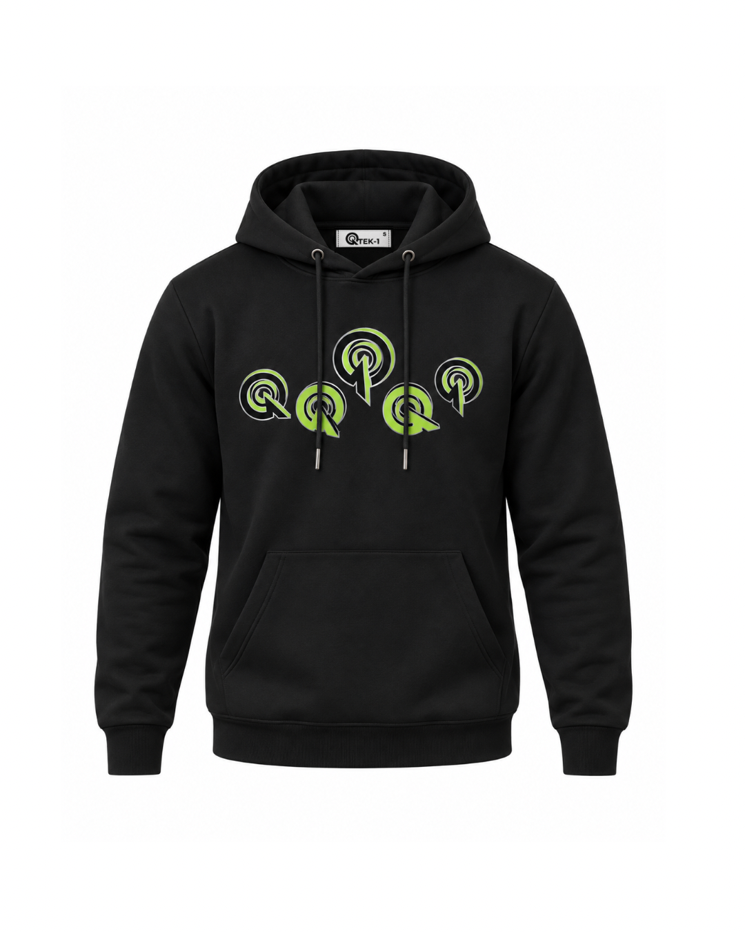 BLACK 5Q LOGO COTTON HOODIE