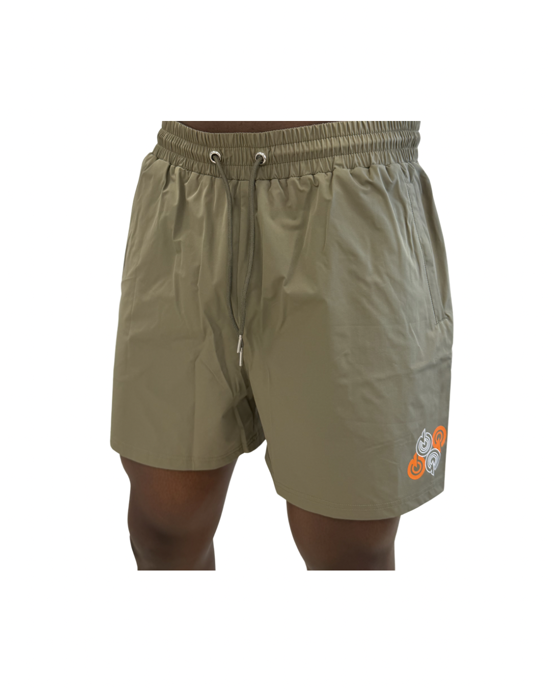 KHAKI/ORANGE 4Q SWIM SHORTS