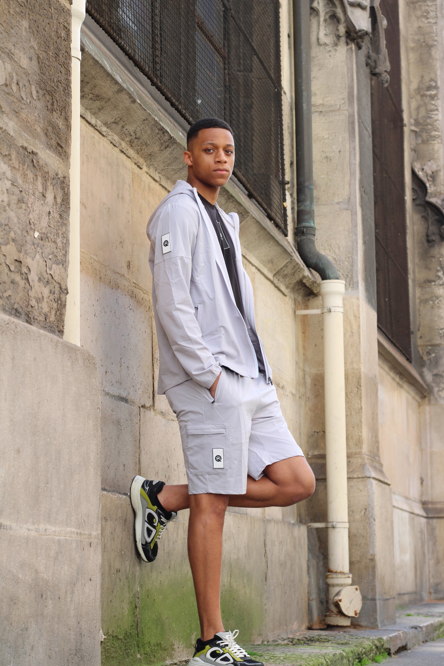 STONE GREY LIGHT TECH SHORTS