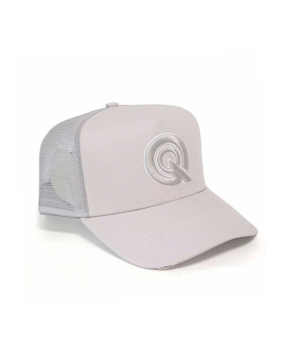 MARL GREY/WHITE “Q” LOGO TRUCKER CAP