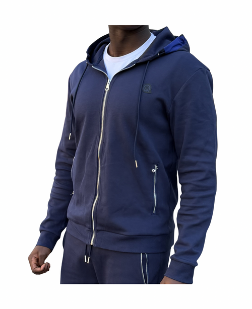 NAVY/BLUE CONTRAST ZIP UP HOODIE – QTEK-1