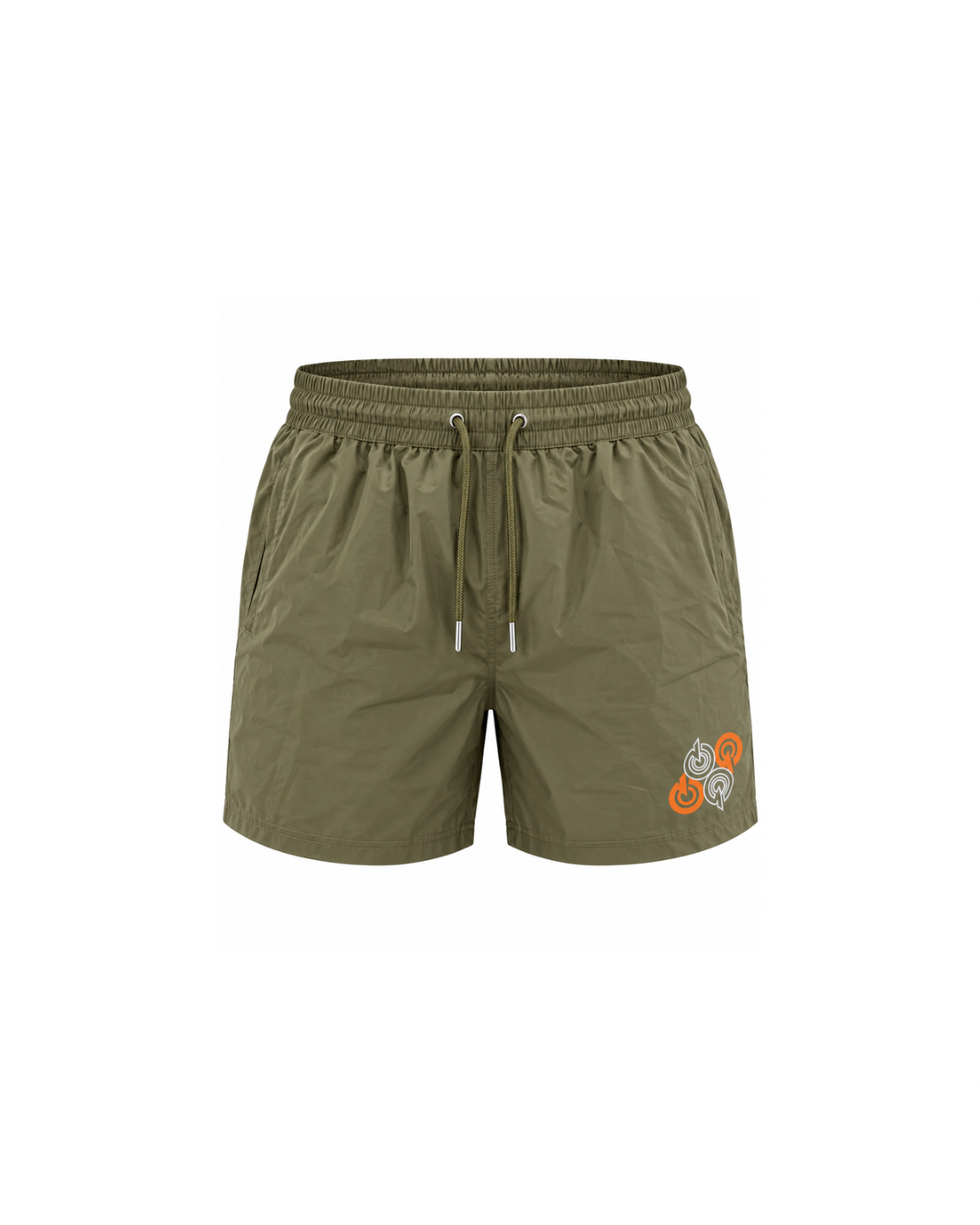 KHAKI/ORANGE 4Q SWIM SHORTS