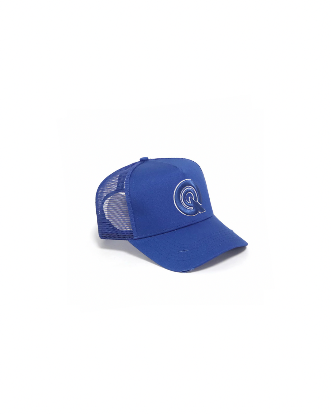 ROYAL BLUE/WHITE “Q” TRUCKER CAP