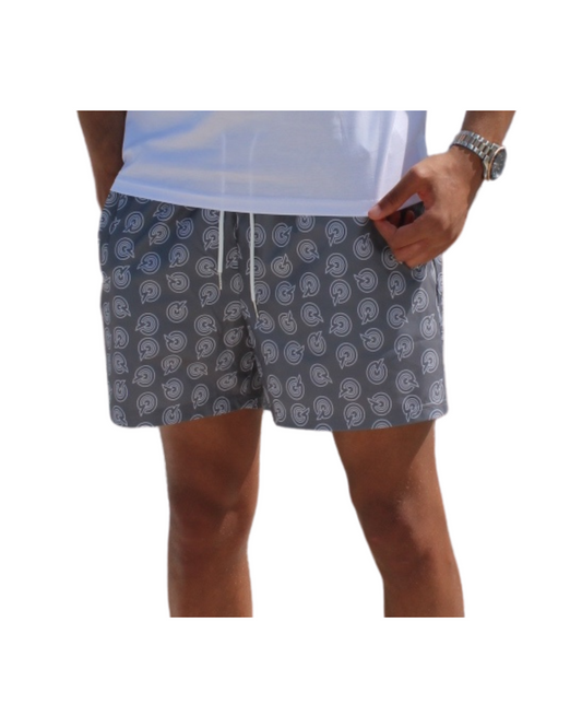 WHITE/MARL GREY OUTLINE Q SWIMSHORTS