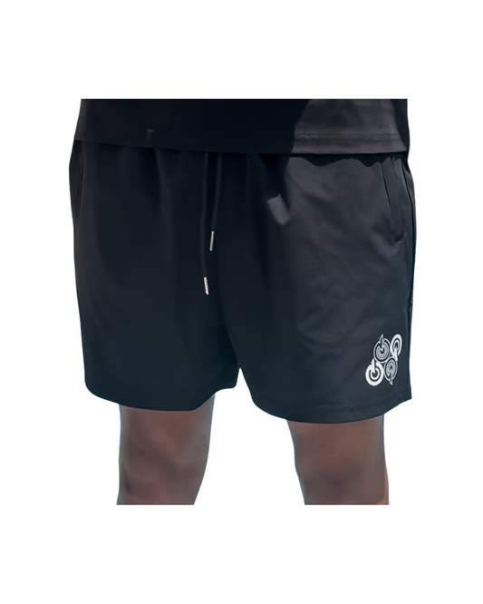 BLACK/WHITE 4Q SWIM SHORTS
