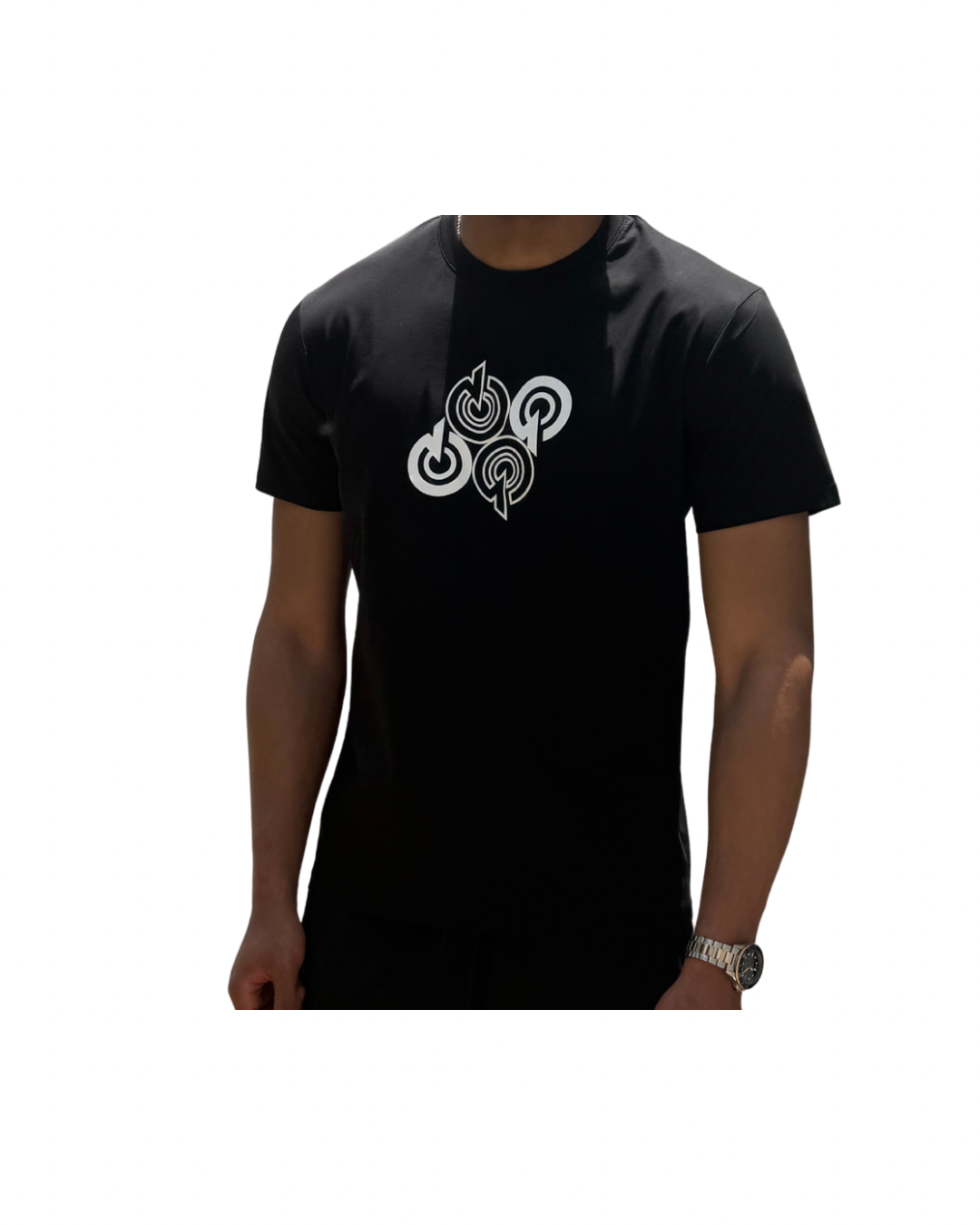 WHITE/BLACK 4Q LOGO TEE